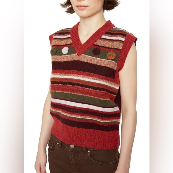 Danielle Guizio Sweaters - Danielle Guizio NY Hawley Sweater Vest in maroon